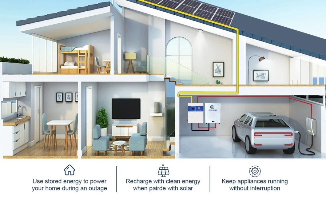 Bloopower 36V 72V Solar Energy Cell Charger Wall Mounted 15kwh 20 Kw 20kw 20 Kwh Li Ion Floor Stand Type for Inverter Lithium Battery