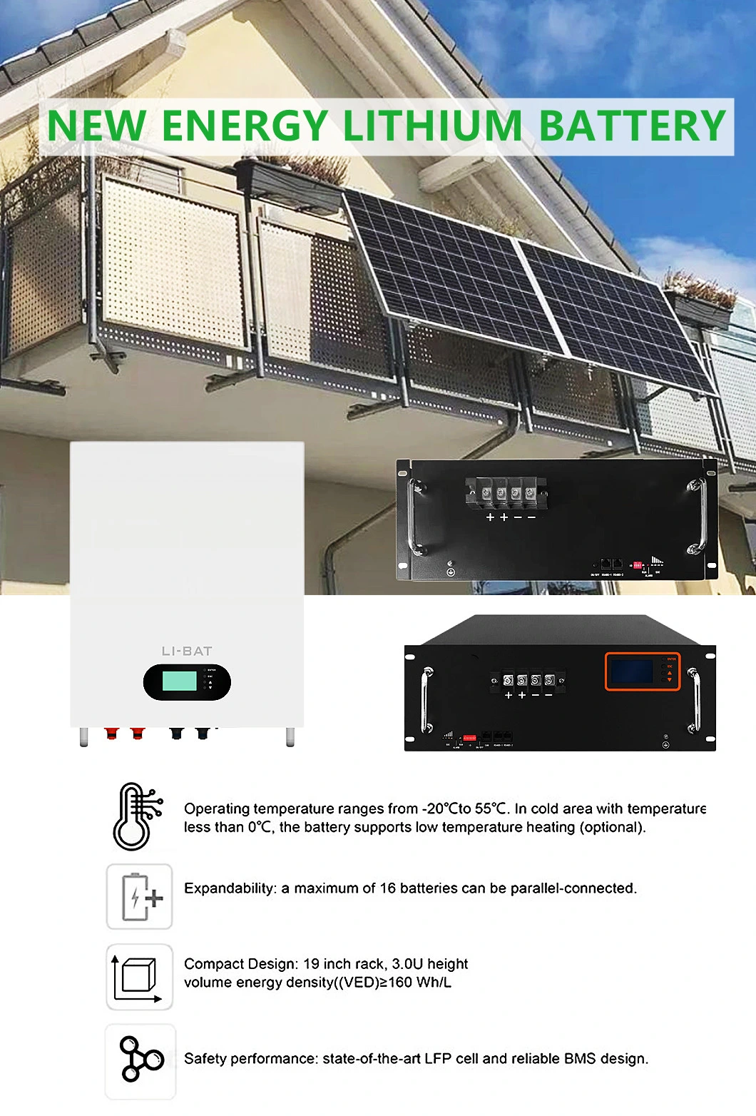 Autex Customize Deep Cycle 48V 200ah Lithium Battery for Smart Bess Solar Energy Storage System