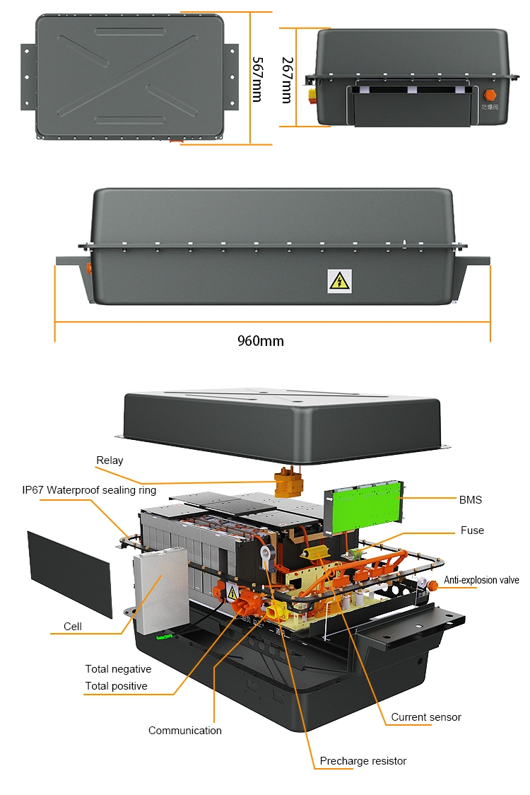 Deep Cycle Electric Vehicle Li-ion Battery 96V 100V 108V 120V 144V 28.8kwh 40kwh 100ah 200ah LiFePO4 Lithium Ion Battery Pack 18650 Cell